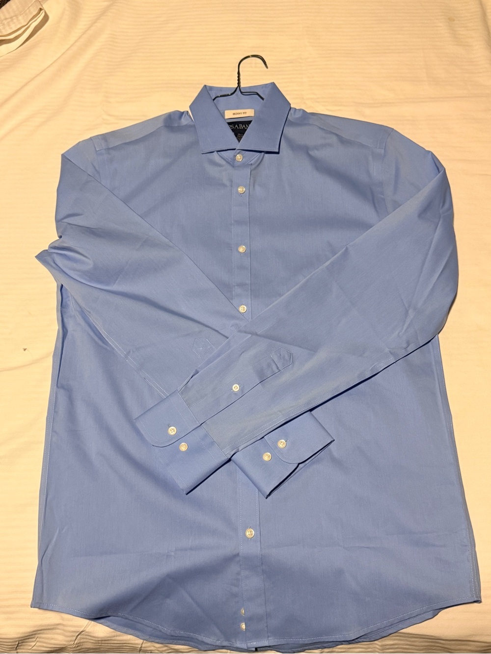 Jos A Bank Blue Men's Dress Shirt - Classic Spread Collar
